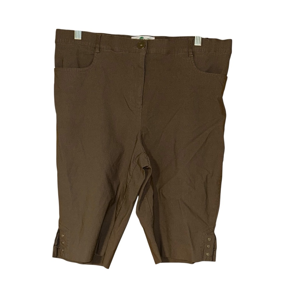 Coconut Row Palm Beach Brown Bermuda Shorts Women’s 12P Stretch High Rise